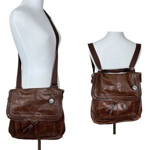 The Sak Ventura Bag Brown Distressed Leather Convertible Backpack Crossbody